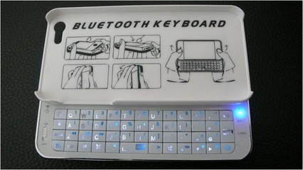 苹果5代iPhone 5/4S变身滑盖手机 无线蓝牙键盘+侧滑后盖保护壳的创新设计